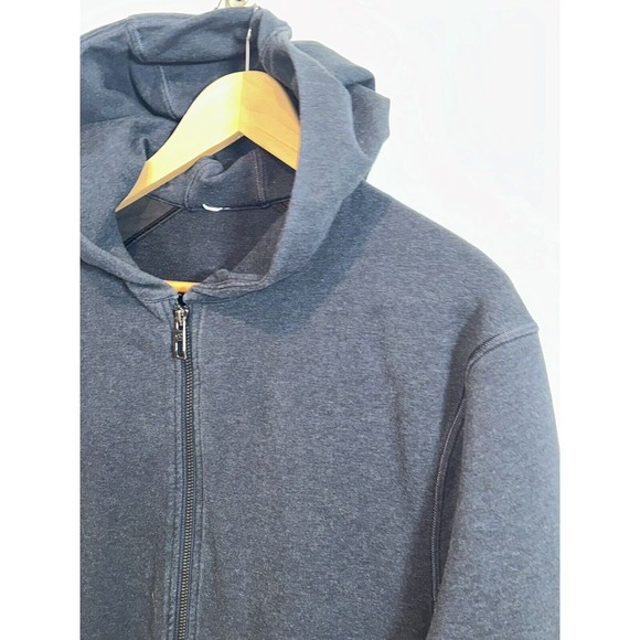 $128 Lululemon Mens Full Zip Up Hoodie Jacket Sz M Hooded Navy Blue Heather - Picture 7 of 14